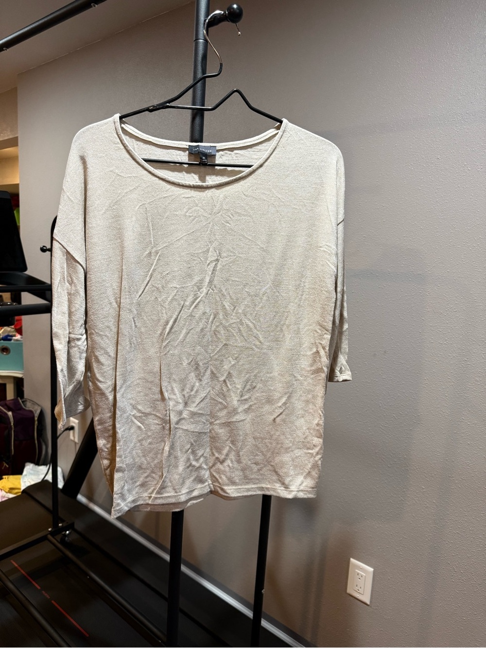 The Limited Cream Scoop Neck Lightweight Knit Top